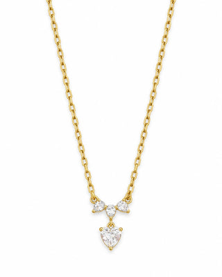 14K Gold Kalp Fiyonk Kolye