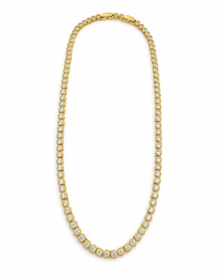 14K Gold Yuvarlak Taş Form Su Yolu Kolye