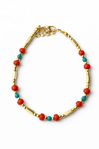 Turuncu Gold Boncuk Halhal