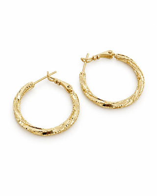 Gold Yaldız Desen Halka Küpe