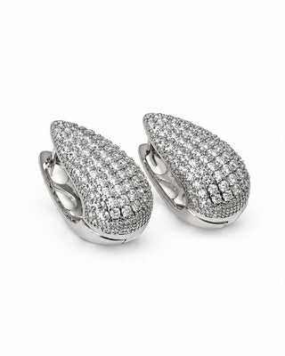 Silver Taşlı Damla Model Küpe