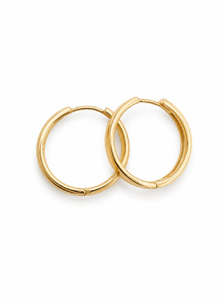 14K Gold Basıc Halka Küpe