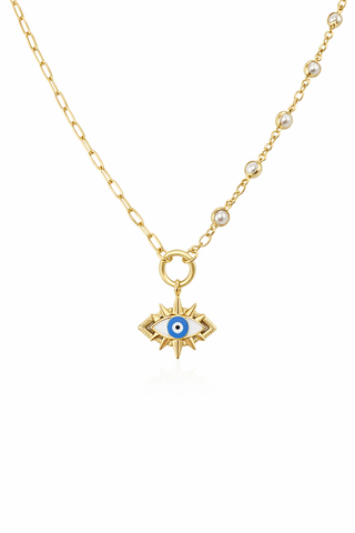 14K Gold Dorika Zincir Göz Kolye