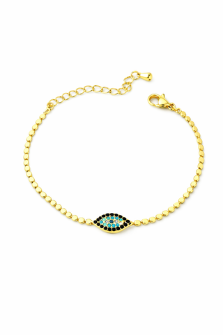 14K Gold Pul Zincir Göz Bileklik