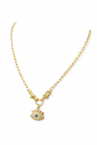 14K Gold Ataç Zincir Göz Kolye