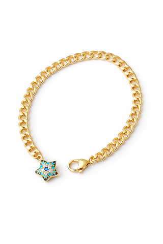 14K Gold Yıldız Detay Zincir Bileklik