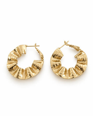 14K Gold Dövme Plaka Desen Halka Küpe
