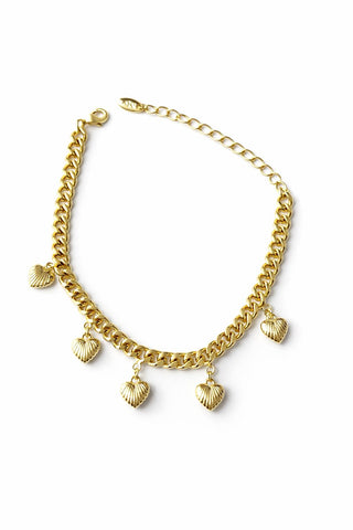 14K Gold Kalp Charm Bileklik