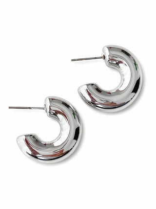 Silver Bombeli Halka Küpe