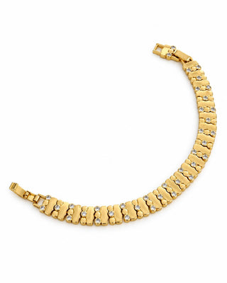 14K Gold Nokta Desen Taş Detay Bileklik