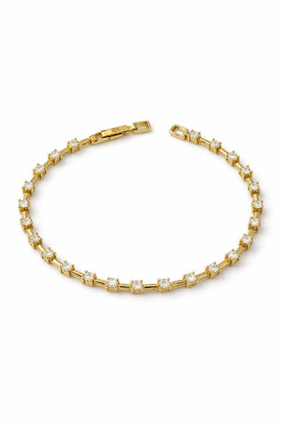 14K Gold Kare Taşlı Bileklik