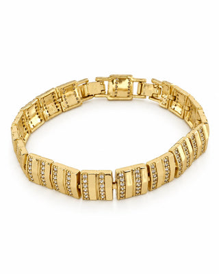 14K Gold Çizgi Desen Kuyum Model Bileklik