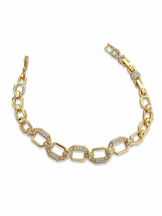 14K Gold Asimetrik Kare Form Bileklik