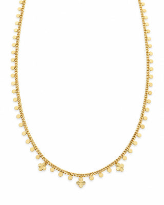 14K Gold Yonca Pul Desen Kolye