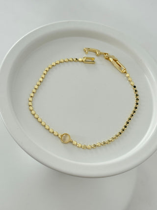 Oval Krem Taşlı Petek Desen Bileklik