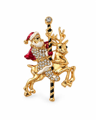 Tasarım Geyik Noel Baba Broş