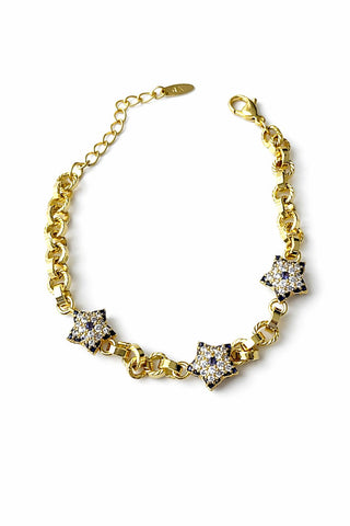 14k Gold Yıldız Nazar Boncuk Detay Bileklik