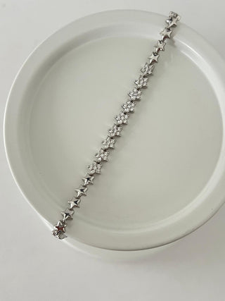 Silver Yarı Taşlı Yıldız Bileklik