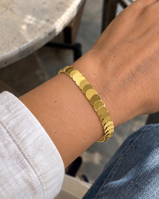14K Gold Pul Desen Bilezik