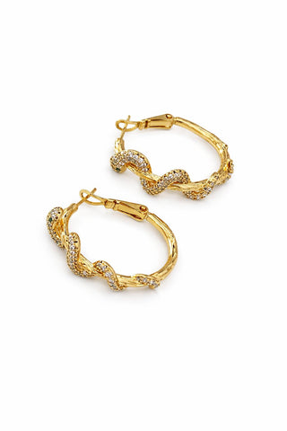 Gold Yılan Figürlü Halka Küpe