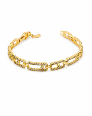 14K Gold Oval Taşlı Marka Model Bileklik