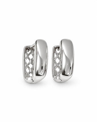 Minimal Kare Form Silver  Halka Küpe