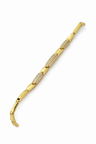 14K Gold Kare Taş Detay Bileklik