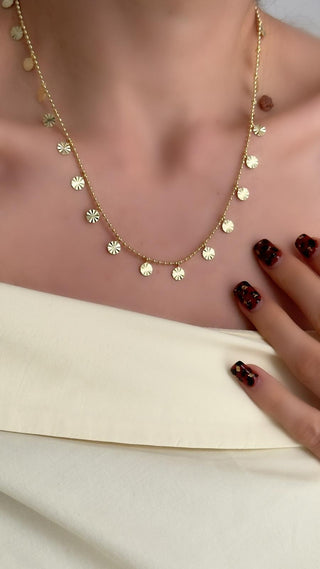 Gold Pul Plaka Kolye