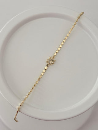 Gold Petek Zincir Çiçek Bileklik