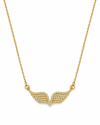 Gold Minimal Taşlı Melek Kolye