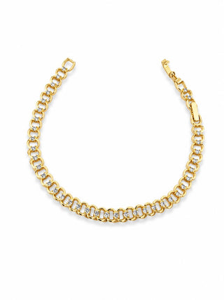 14K Gold Minimal Taşlı Bileklik