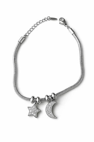 Silver Pandora Ay Yıldız Charm Bileklik