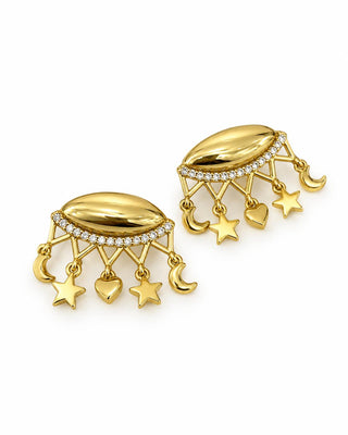 14K Gold Gezegen Küpe