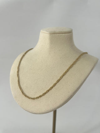 14K Gold İnce Form Burgu Kolye