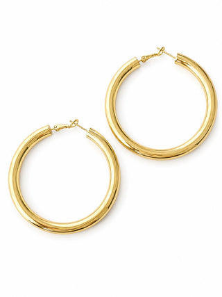 Gold Bombeli Orta Boy Halka Küpe