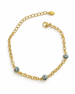 14K Gold Minimal Nazar Boncuk Bileklik