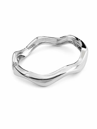 Silver Zigzag Desen Kelepçe