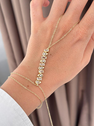 Asimetrik Taş Detay Gold Şahmeran