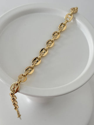 14K Gold Bakla Zincir Bileklik