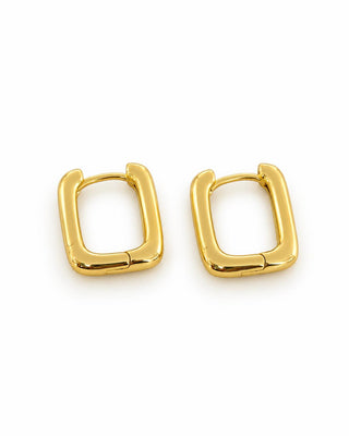 Minimal Gold Kare Form Halka Küpe