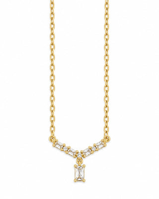 14K Gold Kare Taşlı Kolye