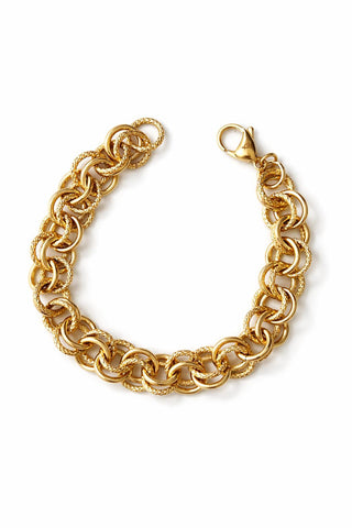14K Gold Yuvarlak Zincir Desen Bileklik