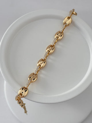 14K Gold Marka Model Taşlı Bileklik