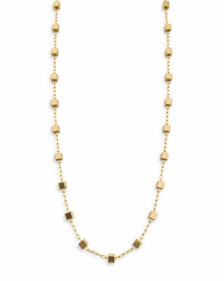 14K Gold Kare Küp Kolye