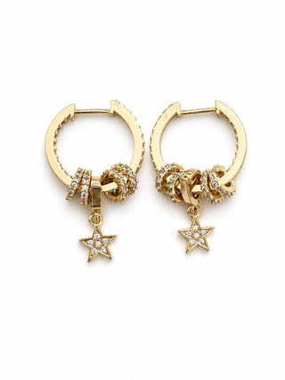 Gold Yıldız Charm Küpe