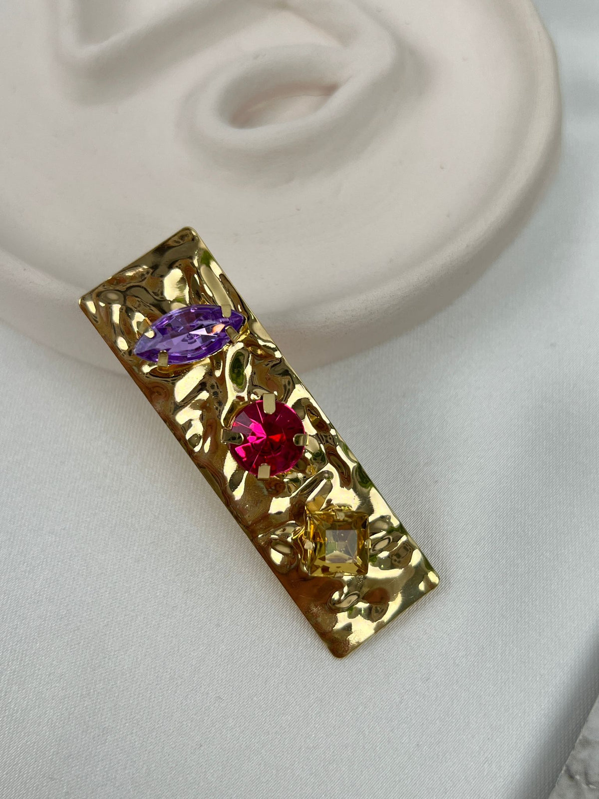 Gold Dövme Plaka Renkli Taşlı Marka Model Pens Toka