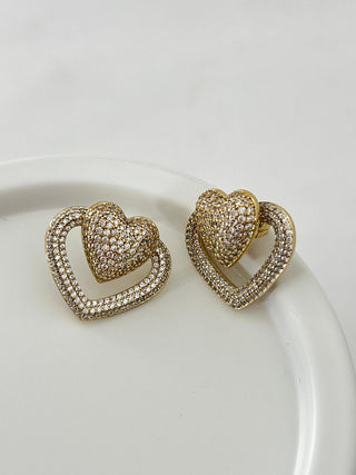 14K Gold Taşlı Halka Küpe