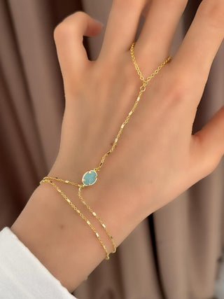 Gold Turkuaz Taş Detay Şahmeran