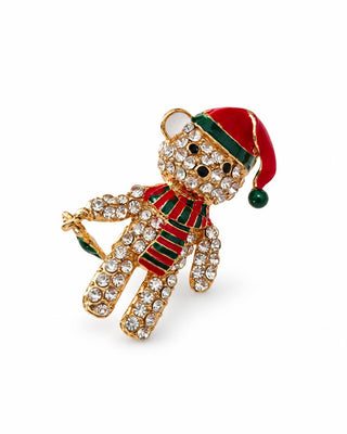 Gold Taşlı Noel Ayıcık Broş