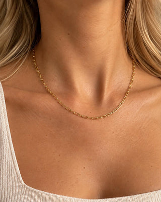 14K Gold İnce Form Ataç Kolye